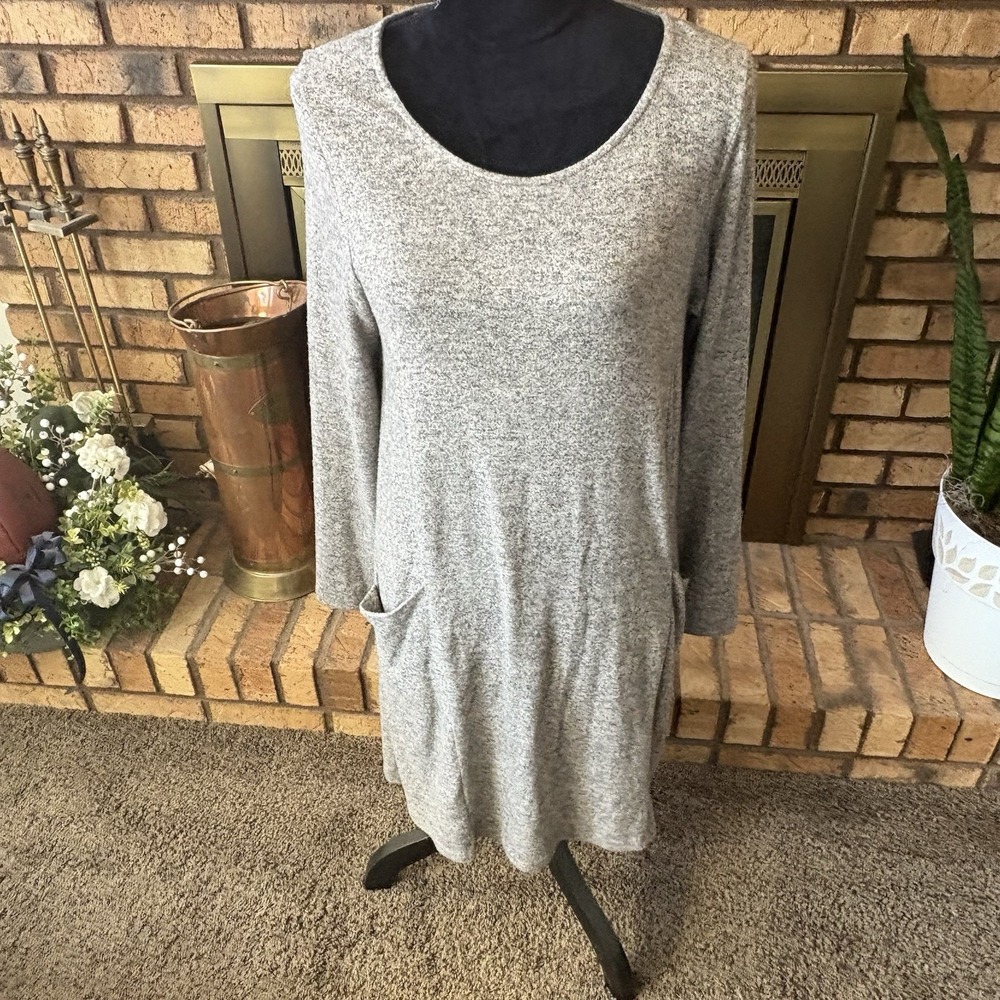 Altar'd State Gray Long Sleeve Dress With Pockets Size Medium